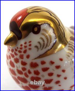 Royal Crown Derby Redpoll Bird Imari Paperweight New In Box England Gold 2010
