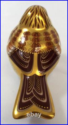 Royal Crown Derby Redpoll Bird Imari Paperweight New In Box England Gold 2010
