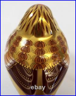Royal Crown Derby Redpoll Bird Imari Paperweight New In Box England Gold 2010