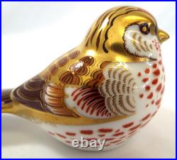 Royal Crown Derby Redpoll Bird Imari Paperweight New In Box England Gold 2010