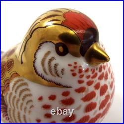 Royal Crown Derby Redpoll Bird Imari Paperweight New In Box England Gold 2010