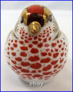 Royal Crown Derby Redpoll Bird Imari Paperweight New In Box England Gold 2010
