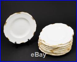 Royal Crown Derby Regency Bone China Set of 12 Dinner Plates 10-1/8 Gold Trim