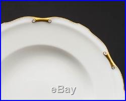 Royal Crown Derby Regency Bone China Set of 12 Dinner Plates 10-1/8 Gold Trim