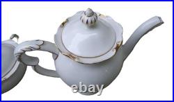 Royal Crown Derby Regency Coffee Pot- Sugar Bowl -Creamer a 1075