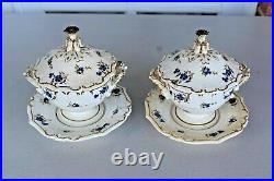 Royal Crown Derby Robert Bloor 2 Sets Tureens with Underplates -1815-1839 Rare