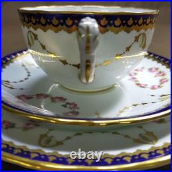 Royal Crown Derby Rose Garland Cup Saucer Trio
