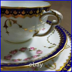 Royal Crown Derby Rose Garland Cup Saucer Trio