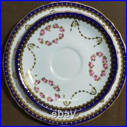 Royal Crown Derby Rose Garland Cup Saucer Trio