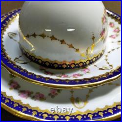 Royal Crown Derby Rose Garland Cup Saucer Trio