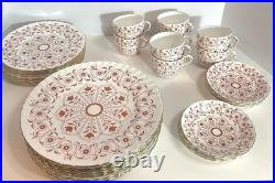 Royal Crown Derby Rougemont Pattern 32pc Bone China Dinnerware Set England
