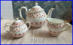 Royal Crown Derby Rougemont Tea Pot/Creamer/Sugar Bowl made in England beautiful Royal Crown Derby Rougemont Tea Pot/Creamer/Sugar Bowl made in England beautiful