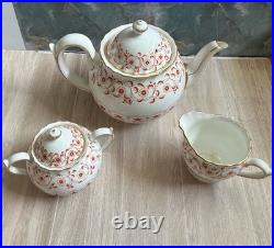 Royal Crown Derby Rougemont Tea Pot/Creamer/Sugar Bowl made in England beautiful