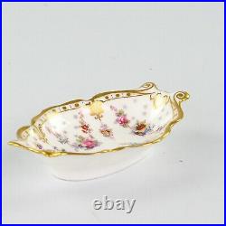 Royal Crown Derby, Royal Antoinette, 3 Items, Vase, Pot And Small Tray