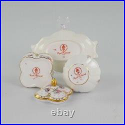 Royal Crown Derby, Royal Antoinette, 3 Items, Vase, Pot And Small Tray
