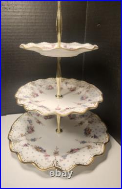 Royal Crown Derby Royal Antoinette 3 Tier Tidbit Cake Stand Extra Nice