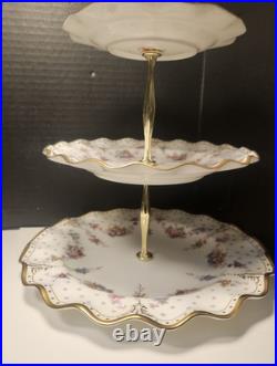 Royal Crown Derby Royal Antoinette 3 Tier Tidbit Cake Stand Extra Nice