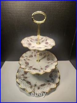 Royal Crown Derby Royal Antoinette 3 Tier Tidbit Cake Stand Extra Nice