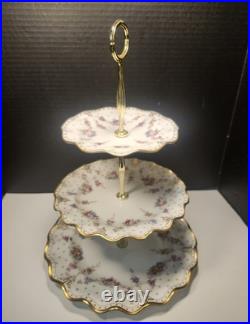 Royal Crown Derby Royal Antoinette 3 Tier Tidbit Cake Stand Extra Nice