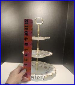 Royal Crown Derby Royal Antoinette 3 Tier Tidbit Cake Stand Extra Nice