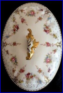 Royal Crown Derby Royal Antoinette Covered Vegetable Dish