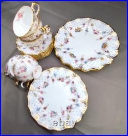 Royal Crown Derby Royal Antoinette Cup & Saucer Dinner Plate Set