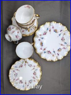 Royal Crown Derby Royal Antoinette Cup & Saucer Dinner Plate Set