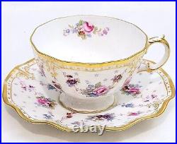 Royal Crown Derby Royal Antoinette Embossed Gold Dot 5 pc Dinner Place Setting