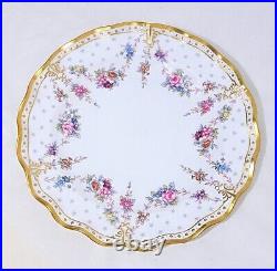 Royal Crown Derby Royal Antoinette Embossed Gold Dot 5 pc Dinner Place Setting