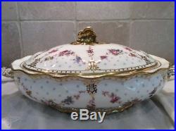 Royal Crown Derby-Royal Antoinette English Bone China-Oval Covered Vegatable