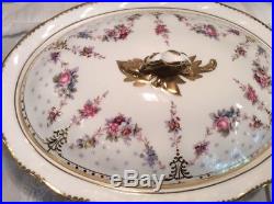 Royal Crown Derby-Royal Antoinette English Bone China-Oval Covered Vegatable