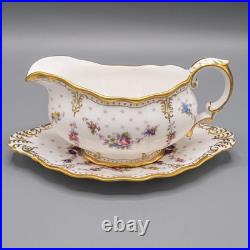 Royal Crown Derby Royal Antoinette Gravy Sauce Boat & Underplate 2nd Quality