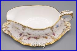 Royal Crown Derby Royal Antoinette Gravy Sauce Boat & Underplate 2nd Quality