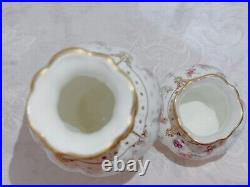 Royal Crown Derby Royal Antoinette Large and Small Vase Pair Set