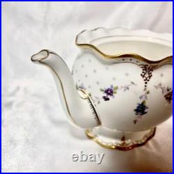 Royal Crown Derby Royal Antoinette Pot, Creamer & Sugar Set