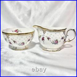 Royal Crown Derby Royal Antoinette Pot, Creamer & Sugar Set Royal Crown Derby Royal Antoinette Pot, Creamer & Sugar Set
