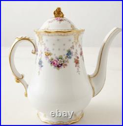 Royal Crown Derby Royal Antoinette Tea / Coffee Pot w Lid England Porcelain