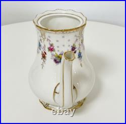 Royal Crown Derby Royal Antoinette Tea / Coffee Pot w Lid England Porcelain