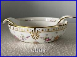 Royal Crown Derby Royal Antoinette Tea Strainer and Drip Bowl