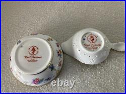 Royal Crown Derby Royal Antoinette Tea Strainer and Drip Bowl