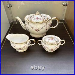 Royal Crown Derby Royal Antoinette Teapot, Milk pot, Sugar pot