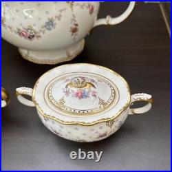 Royal Crown Derby Royal Antoinette Teapot, Milk pot, Sugar pot