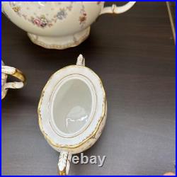 Royal Crown Derby Royal Antoinette Teapot, Milk pot, Sugar pot