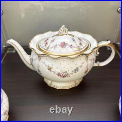 Royal Crown Derby Royal Antoinette Teapot, Milk pot, Sugar pot