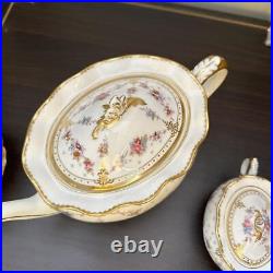 Royal Crown Derby Royal Antoinette Teapot, Milk pot, Sugar pot