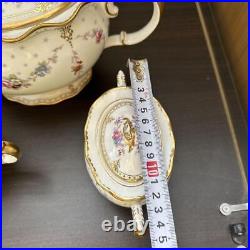 Royal Crown Derby Royal Antoinette Teapot, Milk pot, Sugar pot