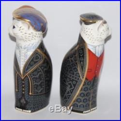 Royal Crown Derby Royal Cats Pearly King & Queen Cat Paperweights 1st/vgc