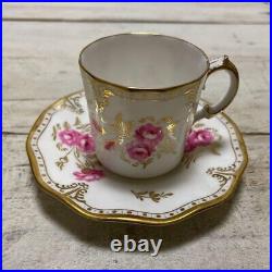 Royal Crown Derby Royal Pinxton Roses Demitasse Cup Saucer Set