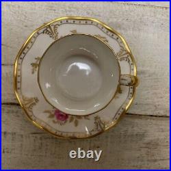 Royal Crown Derby Royal Pinxton Roses Demitasse Cup Saucer Set