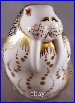 Royal Crown Derby Russian Walrus Figurine Paperweight 2004 Gold Stopper